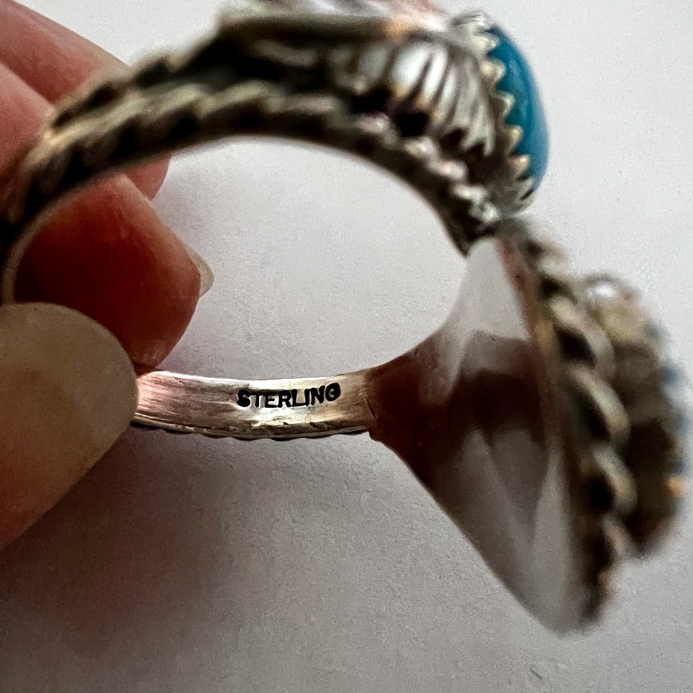 Vintage sterling silver and turquoise ring. - Picture 5 of 6